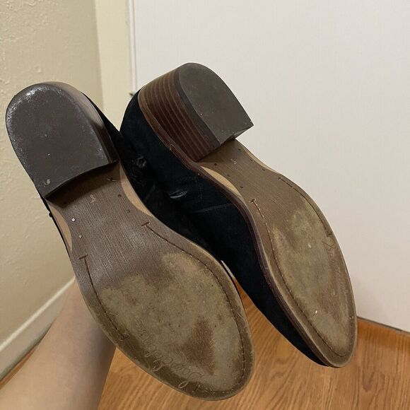 Sam Edelman black suede leather ankle zip boots size US 8 - Picture 5 of 8